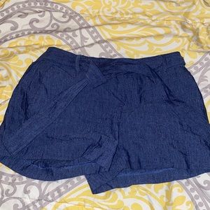Size 2P Banana Republic Women's Tie Waist Casual Shorts High Waist Navy Blue
